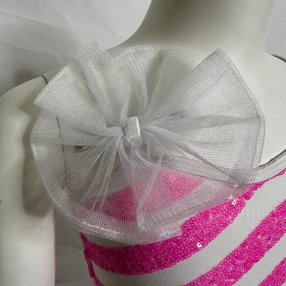 Pink and White Striped Tutu - Picture 3 of 3